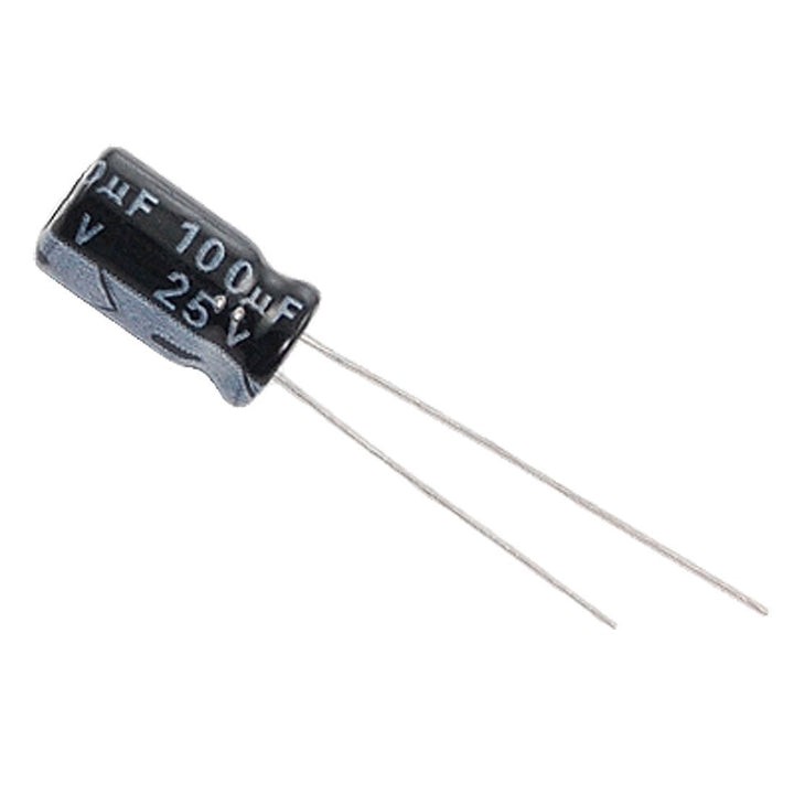 100 uf 25V 5 x 11 Electrolytic capacitors (Pack of 5)