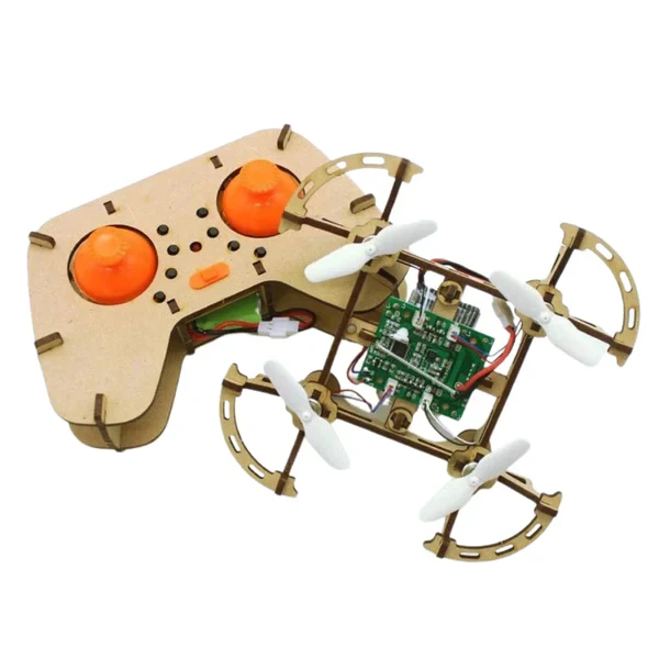 Wooden DIY Assembly Toy Drone with Remote Control for Kids | STEM Learning RC Drone Kit